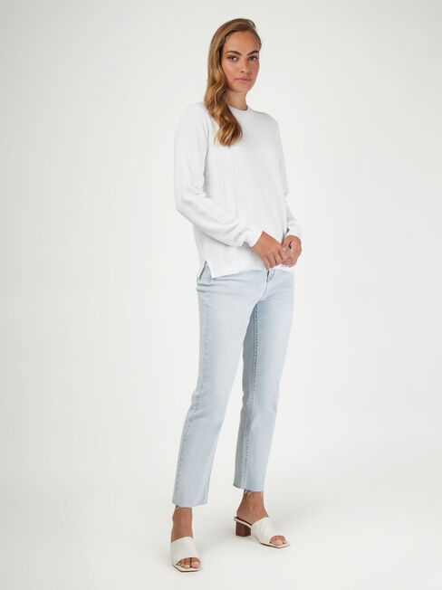 Ally Textured Knit, White, hi-res