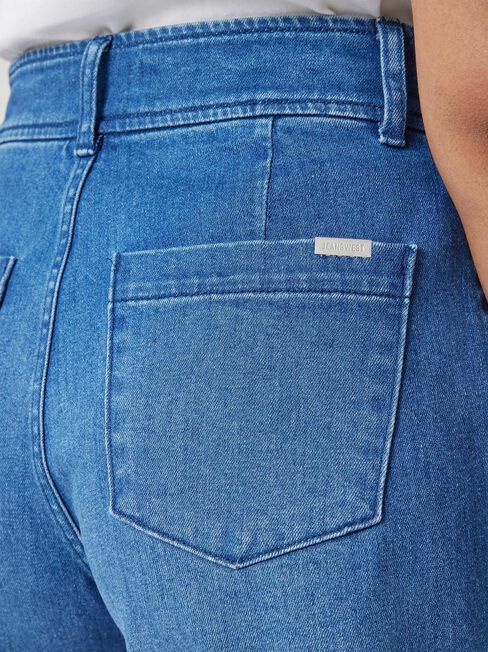 Georgia Tummy Trimmer Denim Short, Blue, hi-res