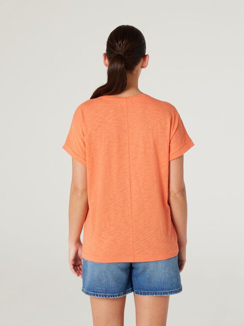 Drop Shoulder Tee, Orange, hi-res