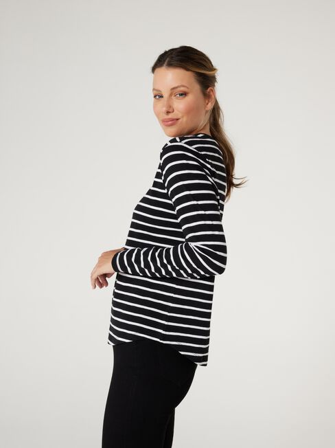 Essential Long Sleeve Crew Neck, Black, hi-res