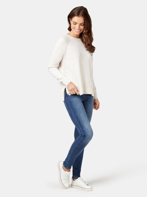 Stella Cotton Knit, White, hi-res