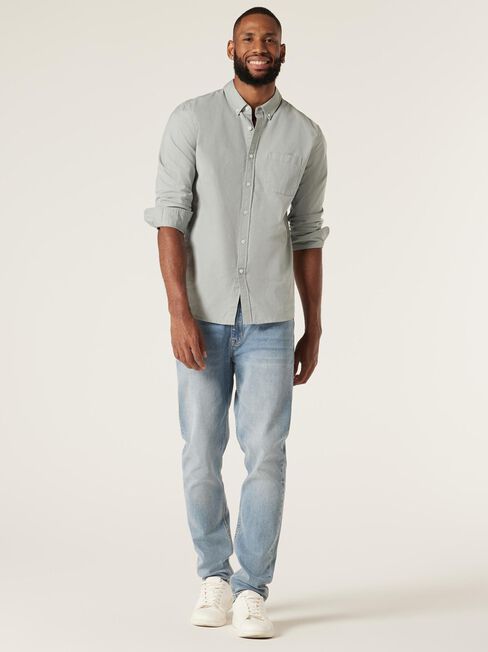 Heston Oxford Long Sleeve Shirt, Steel, hi-res
