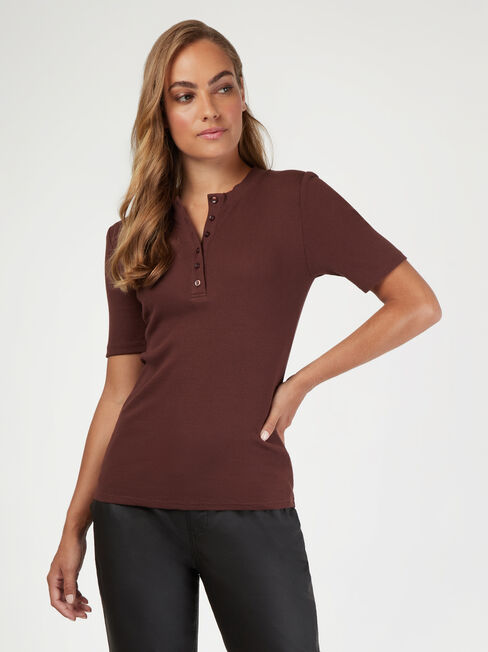 Hazel Henley Tee, Brown, hi-res