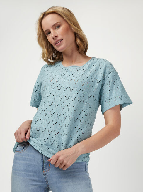 Alexa Cotton Tee, Blue, hi-res