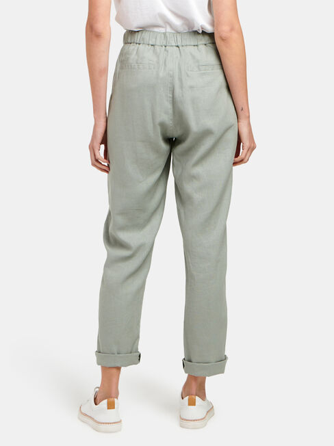 Linen Blend Pant, Green, hi-res