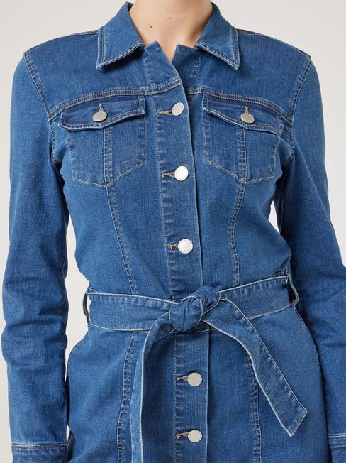 Alexa J-Luxe Long Sleeve Dress, Dark Indigo, hi-res