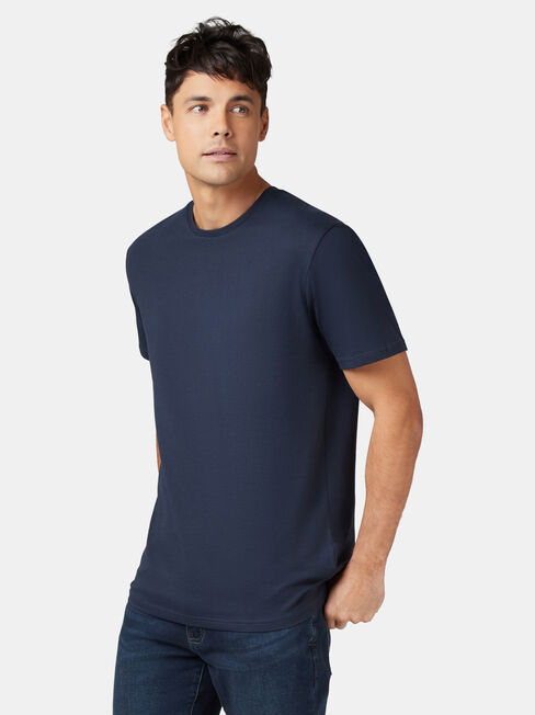 Basic Short Sleeve Tee, Navy, hi-res