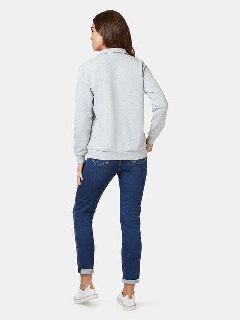 Zip Front Sweat, Grey, hi-res
