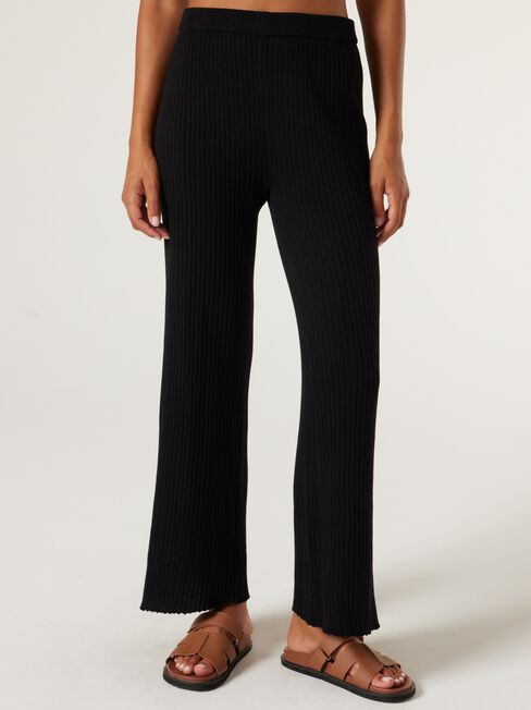 J-Luxe Chunky Rib Pant, Black, hi-res