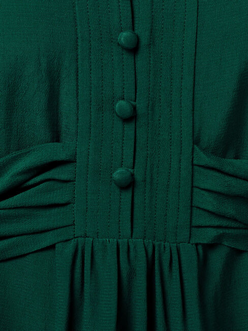 Judy Tie Waist Blouse, Green, hi-res
