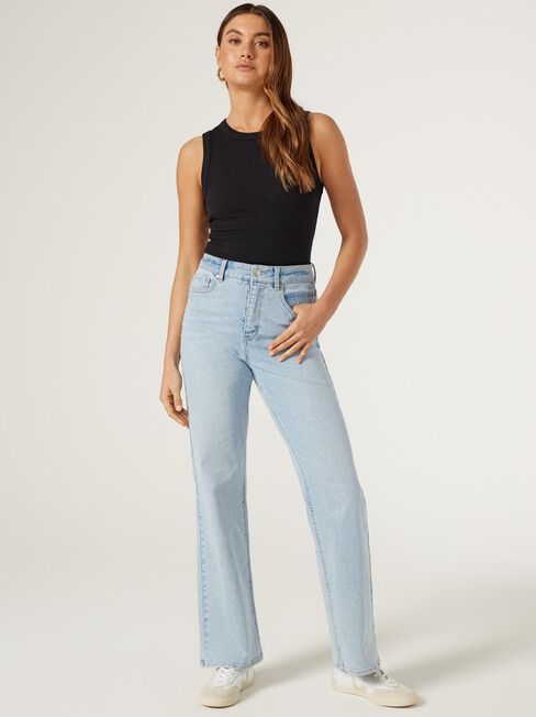 Classic Rib Tank, Black, hi-res
