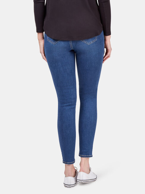 Olivia Maternity Skinny 7/8 Jean, Blue, hi-res