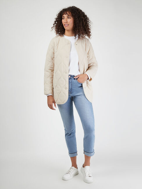 Priya Quilted Jacket, White, hi-res