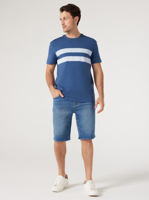 SS Leo Panel Stripe Crew Tee