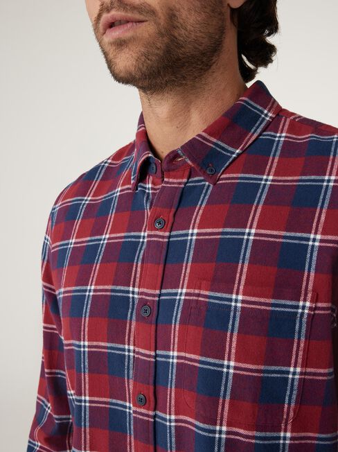 Waverly Brushed Long Sleeve Shirt, Red Multi, hi-res