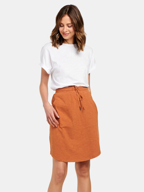 Julie Jersey Slub Skirt, Red, hi-res