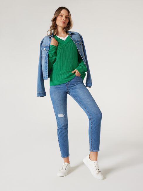 Logan VNk Chunky Knit, Green, hi-res