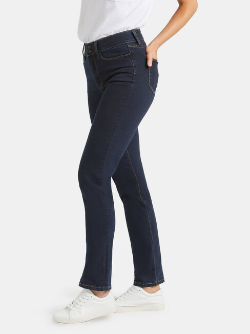 Tummy Trimmer Slim Straight Jeans  Absolute Indigo, Dark Indigo, hi-res