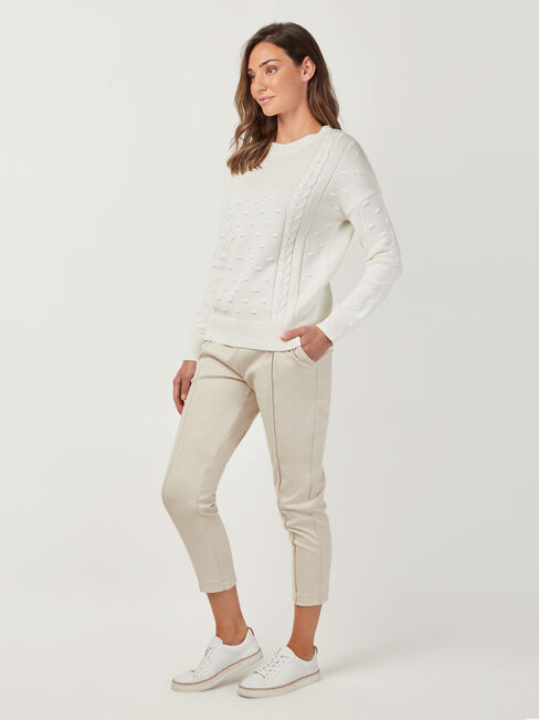 Abby Bobble Knit, White, hi-res