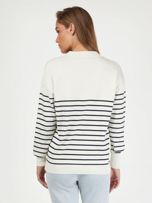 Claire Collared Knit, Blue, hi-res