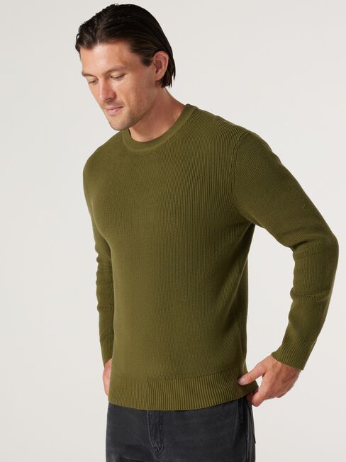 Manchester Rib Knit, Green, hi-res