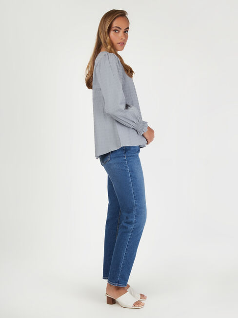 Tessa Textured Top, Grey, hi-res