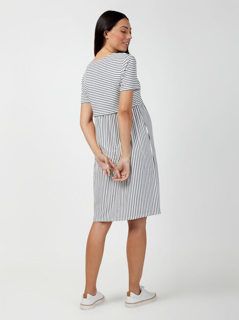 Lorna Layered Maternity Dress, White, hi-res