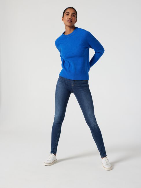 Mila Raglan Knit, Blue, hi-res