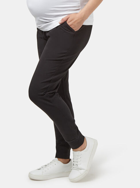 Louisa Drop Crotch Jersey Pant, Black, hi-res