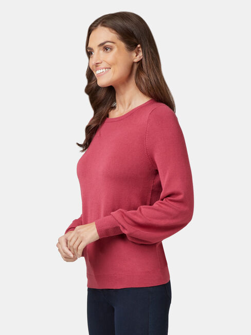 Belinda Blouson Sleeve Pullover, Red, hi-res