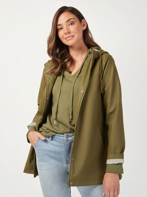 Emilia Hooded Sweat, Green, hi-res