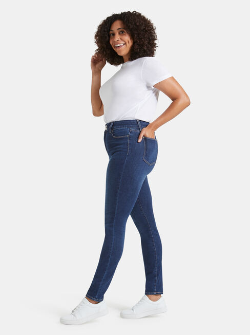 Tummy Trimmer Skinny Jeans True Vintage, Mid Indigo, hi-res