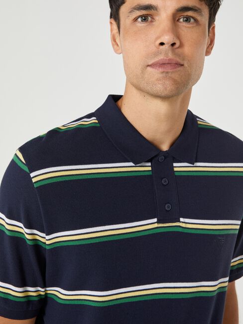 SS Evan Stripe Polo, Blue, hi-res