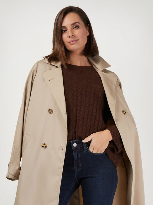 Milana Oversize Cable Knit, Brown, hi-res