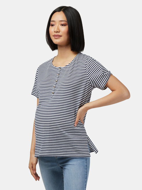 Hannah Henley Tee, Stripe, hi-res