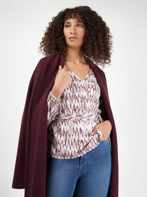 Valentino Cross Over Top, Purple, hi-res