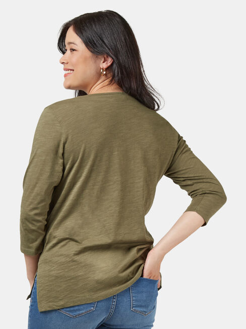 Hendy Henley Maternity Tee, Green, hi-res