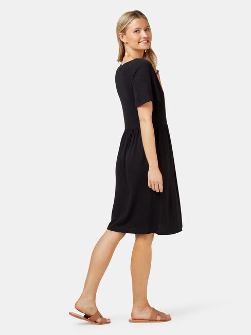 Isabel Jersey Dress, Black, hi-res