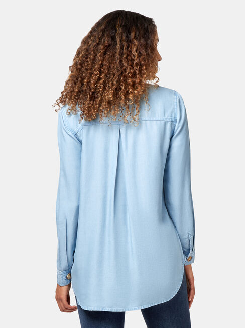 Kea Tencel Shirt, Blue, hi-res
