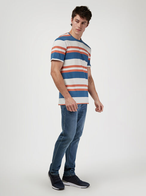SS Paxton Stripe Crew Tee, Blue, hi-res