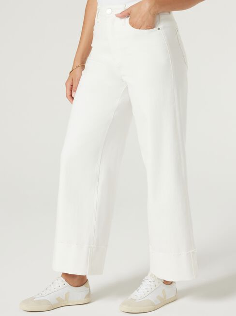 Rita Wide Leg Jeans, Off White, hi-res