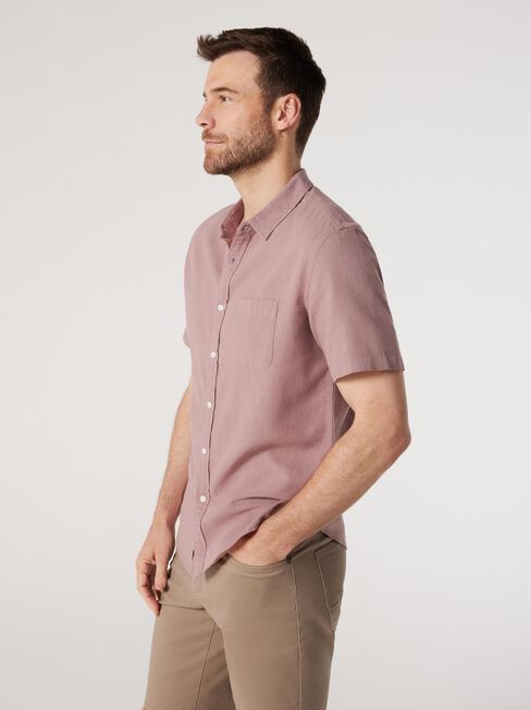 Wolf Textured Short Sleeve Shirt, Purple, hi-res