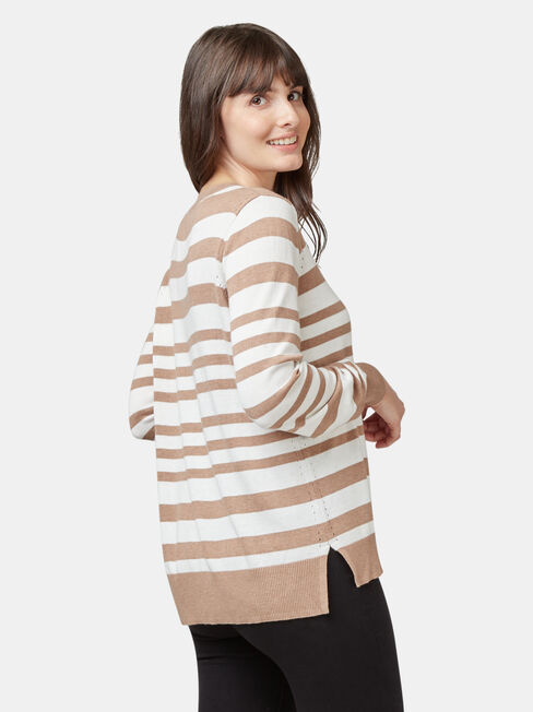 Aspen Curve Hem Essential Knit, Stripe, hi-res