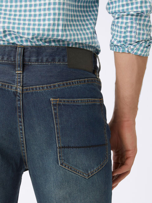 Slim Bootcut Jeans Indigo Ink, Mid Indigo, hi-res