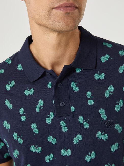 SS Ayden Print Polo, Blue, hi-res