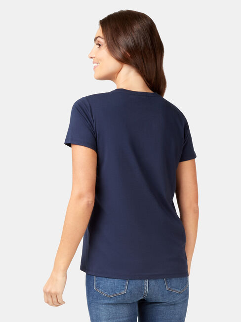 Tres Bien Slogan Tee, Blue, hi-res