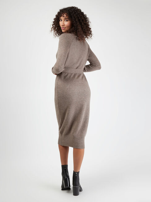Brea Knit Dress, Brown, hi-res