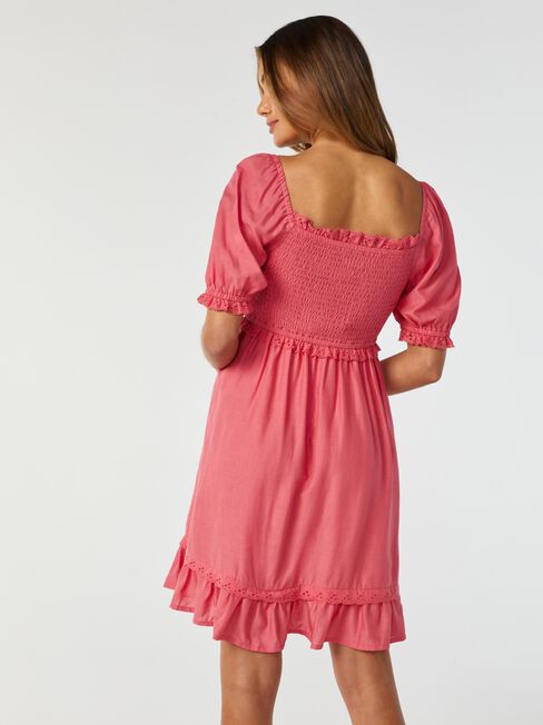 Sunny Shirred Bust Dress, Pink, hi-res