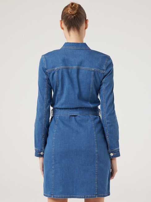 Alexa J-Luxe Long Sleeve Dress, Dark Indigo, hi-res