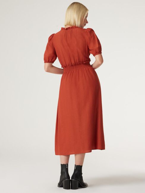 Lahni Midi Dress, Rust, hi-res